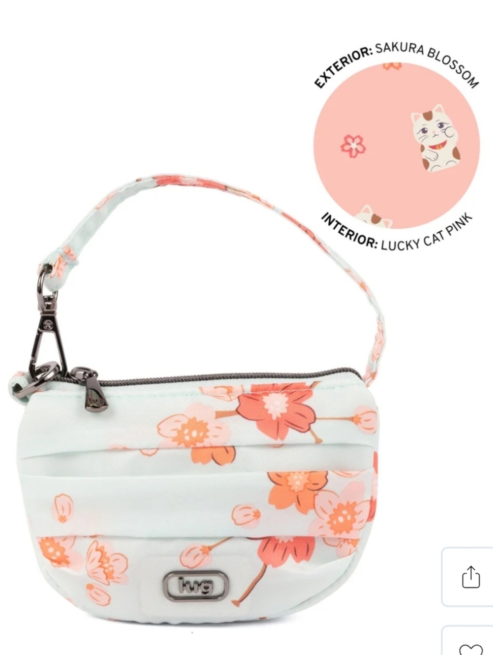 NWT Lug Disco Bag Charm In Sakura Blossom - Sold Out Popular Item